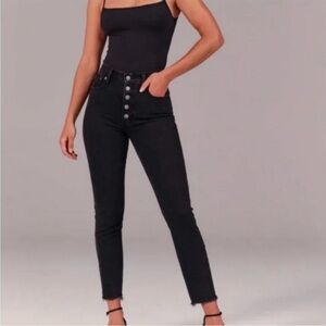 Abercrombie & Fitch The Skinny High Rise Curve Love Jean in Black Size 28